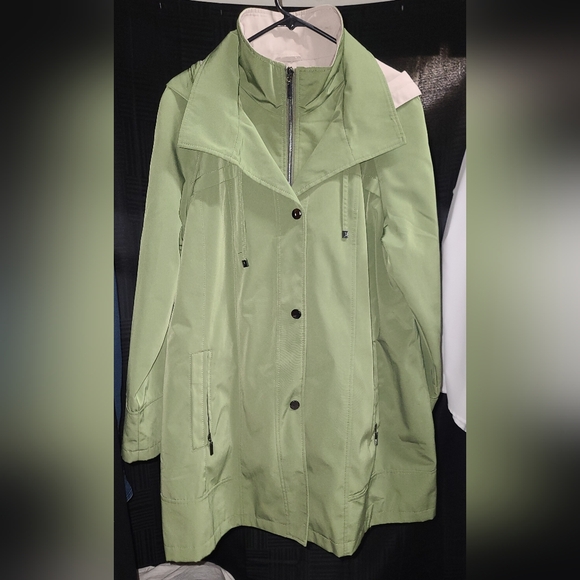 Coldwater Creek Light Green Trench Coat - Picture 1 of 7
